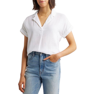 Women's Beach Lunch Lounge Top Size M White